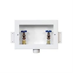 IPS® 82158 Center Drain Washing Machine Outlet Box, 1/2 in Sweat, 2 in Pvc Drain