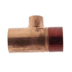 Bell & Gossett 108120 1 in x 1/2 in Copper Red Ring Monoflo Tee, 1/2 in x 1 Nominal