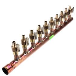 Sioux Chief 672XV1010 Right-Side Ball Valve Branch Manifold, 1/2 in F1807, 10 Port