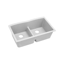 Elkay&reg; ELGDULB3322WH0 Quartz Classic&reg; 33" x 19" x 10" Equal Double Bowl Undermount Sink with Aqua Divide