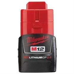 Milwaukee&reg; Tool 48-11-2420 M12&trade; REDLITHIUM&trade; CP2.0 Battery, 2 Ah Lithium-Ion Battery, 12 VDC Charge