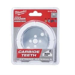 Milwaukee&reg; Tool 49-56-0734 HOLE DOZER&trade; with Carbide Teeth Hole Saws, 3 in Dia, 1.62 in D Cutting, Carbide Cutting Edge
