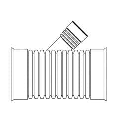 ADS&reg; 1883AN65B 45 Deg Dual Wall Fabricated Wye, 18 in Bell End x 18 in Bell End x 10 in Bell End