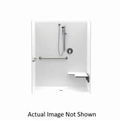 Aquatic 1603BFSD FreedomLine Accessible 1-Piece Roll-In Shower Stall, 60 in L x 34 in W x 74-7/8 in H