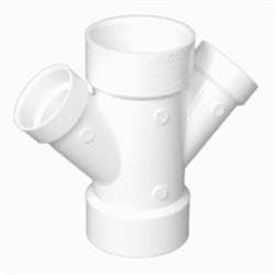 3 x 1-1/2 in Pvc Sch 40 Double Wye Dwv