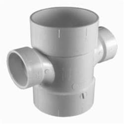 3 x 1-1/2 in Pvc Sch 30 Double Sanitary Tee Dwv