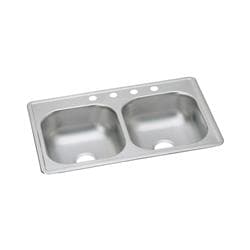 Elkay&reg; D233193 Dayton&reg; 33" x 19" x 6-7/16" 3-Hole Equal Double Bowl Drop-in Sink