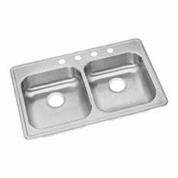 Elkay&reg; GE233223 Dayton&reg; 33" x 22" x 5-3/8" 3-Hole Equal Double Bowl Drop-in Sink