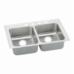 Elkay&reg; LRAD3321551 Lustertone&reg; Classic 33" x 21-1/4" x 5-1/2" 1-Hole Equal Double Bowl Drop-in ADA Sink
