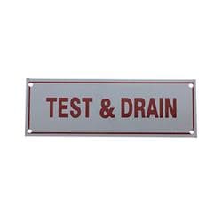 FPPI&reg; 02-120-00 Test and Drain Legend Identification Sign, 6 x 2 in