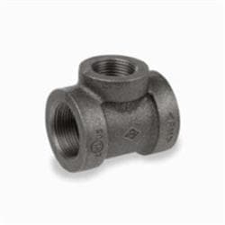 2 x 1-1/2 x 1-1/4 in Black Cast Iron Tee Gs