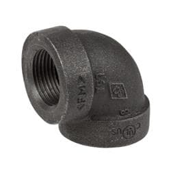 1-1/4 in Black Cast Iron 90 Elbow Gs