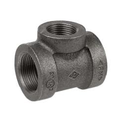 1-1/2 x 1 x 1-1/2 in Black Cast Iron Tee Gs