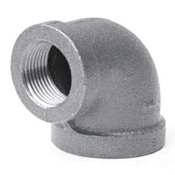 1-1/2 x 1 in Black Cast Iron 90 Elbow