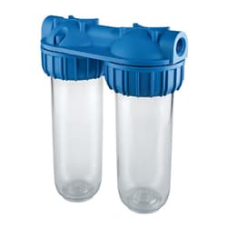 Atlas Filtri RA112T611 Water Filter Housing 3P Standard Clear 10 Inch with Gauge 3/4 Inch NPT