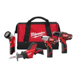 Milwaukee® Tool 2498-24 M12™ Cordless LITHIUM-ION 4-Tool Combo Kit
