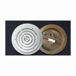 METAL-FAB® MFCD10RW Ceiling Diffuser, 10-1/2 in, Round Diffuser, Steel, White, Import