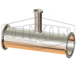 Dixon® T7RMP-100050PL BioPharm Clamp Reducing Tee, 1 x 1/2 in Nominal