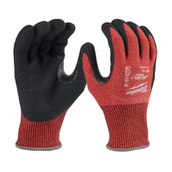 Milwaukee® Tool 48-22-8947B Breathable Unisex Cut-Resistant Gloves, L, Fabric/Nitrile/Polyethylene/Sandy Nitrile