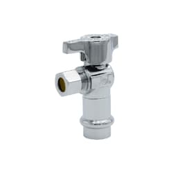 Legend 114-903PNL Angle Stop 1/2 x 3/8 in Lead Free Brass Press x Compression Chrome Plated Ball Valve