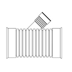 ADS® 1580AN65B 45 Deg Dual Wall Fabricated Watertight Wye, 15 in Plain End x 15 in Plain End x 4 in Plain End