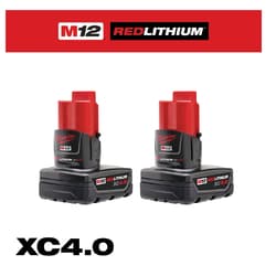 Milwaukee® 48-11-2442 M12™ REDLITHIUM™ XC4.0 Battery Two Pack
