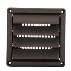 FAMCO AI4BR Plastic Wall Vent withAir Intake Louvers 4 in, Brown