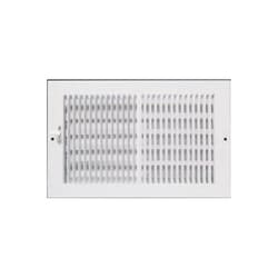 METAL-FAB® MF3SCR148W2 14 in x 8 in Sidewall/Ceiling Register, White, 1/3 in Spacing