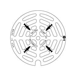 EJIW 1020 M1 GRATE DUMP NO WASTE DRAINS TO WATERWAYS