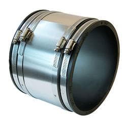 Fernco® 1002-44RC Strong Back Flexible Pipe Coupling With Shear Band, 4 in Nominal Size, Clay x Cast Iron/Plastic/C/Steel/Lead