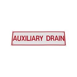 FPPI® 02-026-00 Auxiliary Drain Legend Identification Sign, 6 x 2 in