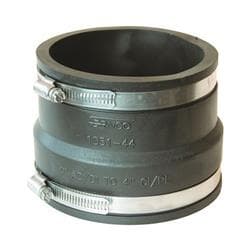 Fernco® 1051-44 Flexible Pipe Coupling, 4 in Nominal, AC/Ductile Iron x Cast Iron/Plastic
