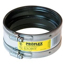 Fernco® 3000-44 Proflex Coupling, 4 in Nominal Size, Cast Iron x Plastic/Steel/XH Cast Iron