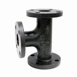 8 in Black Cast Iron Flanged Tee