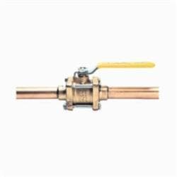 Apollo™ 82206K1 3 Piece Full Port Medical Gas Ball Valve with No Gauge Ports, Non-Locking Handle, Trim Plated, Oxygen Cleaned, 1-1/4 in Nominal