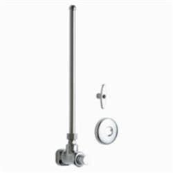 Chicago Faucet® 1006-ABCP Angle Stop Fitting With Supply Tube and Loose Key, 1/2 in Nominal