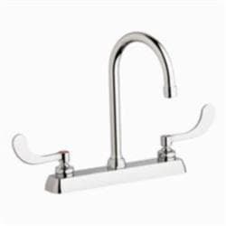 Chicago Faucet® W8D-GN2AE35-317AB Hot and Cold Water Workboard Sink Faucet