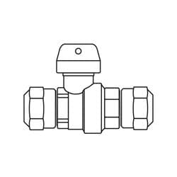 Ford BC44-333SW-Q-NL Ball Valve Curb Stop With Stop and Waste, 3/4 in Nominal