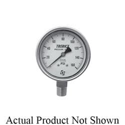 Trerice 700B2502LA100 700 Dry Industrial Pressure Gauge, 0 to 100 psi Pressure, 1/4 in MNPT Connection