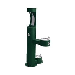 Elkay® LK4420BF1UDBFRKEVG Outdoor ezH2O® Upper Bottle Filling Station Bi-Level Pedestal with Pet Station NonFilter NonRefrige FreezeResist