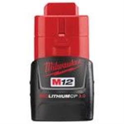 Milwaukee® Tool 48-11-2430 M12™ REDLITHIUM™ 3.0 Compact Battery Pack, 3 Ah Lithium-Ion Battery, 12 VDC Charge