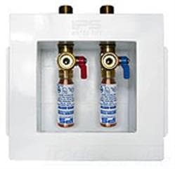 IPS® 82371 FR-12 Washing Machine Outlet Box With 1/4 Turn Arrester Valves, 1/2 in Sweat
