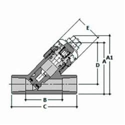 Spears® 1622-040C CPVC Y-Check Valve, 4 in Nominal, 13-1/8 in Inlet to Outlet Length