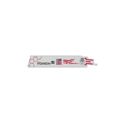 Milwaukee® Tool 48-00-5712 SAWZALL® The Torch™ Demolition Straight Back Reciprocating Saw Blade, 6 in L x 1 in W, 10 TPI, Bi-Metal Body