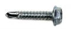 EMC TK14X1 Self-Drilling Tek Screw, #14, 1 in OAL, Hex Head, Unslotted Drive, Steel, Zinc Plated, Forged Point, C1018 Grade