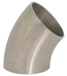 Dixon® B2WK-G400U Unpolished 45� Weld Elbow, 4 in Nominal